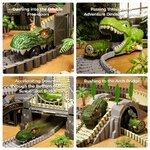 Locomotiva e auto dinosauro con luci, altra vista