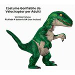 Costume gonfiabile Velociraptor Rubies, dettaglio