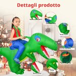 Costume gonfiabile dinosauro verde LOLANTA, dettaglio