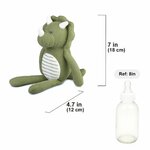 Peluche dinosauro FLUFFYFUN, dettaglio del ricamo