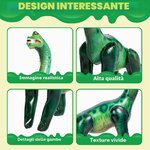 Brachiosauro gonfiabile JOYIN accanto a una piscina, altra vista