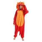 Kigurumi Triceratopo rosso dressfan, altra vista
