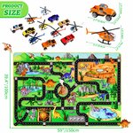 Tappeto gioco dinosauri DINSUMRUG, dettaglio delle piste
