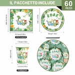 Piatti di carta con dinosauri e scritta ROAR