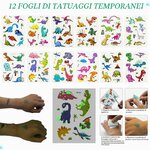 Tatuaggi e adesivi dinosauri del set Liangding