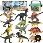 Set FRUSE con 12 figure di dinosauri, libro e scatola