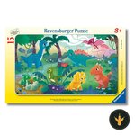 Puzzle Ravensburger Cuccioli di dinosauro da 15 pezzi, confezione e puzzle composto
