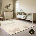 Tappeto dinosauri Elisa Kids crema con palme beige