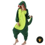 Kigurumi da dinosauro ULEEMARK per adulti con cappuccio a muso di dinosauro
