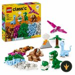 LEGO Classic Dinosauri creativi 11041, confezione e dinosauri costruiti