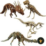Quattro dinosauri in legno Fycooler montati