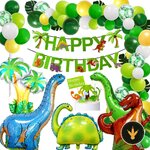 Kit palloncini dinosauri OEMG con arco verde e palma