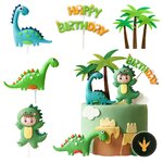 Cake topper dinosauri SJUNJIE su una torta