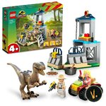 LEGO Jurassic Park La fuga del Velociraptor 76957, confezione e set montato