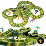 Pista dinosauri CELMAN con binari flessibili, loop e dinosauri