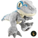 Peluche Velociraptor Blue di Jurassic World con strisce blu