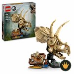 LEGO Jurassic World teschio di Triceratopo 76969, confezione e modello montato
