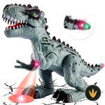 T-Rex che cammina TOEY PLAY con luci colorate sulla gola