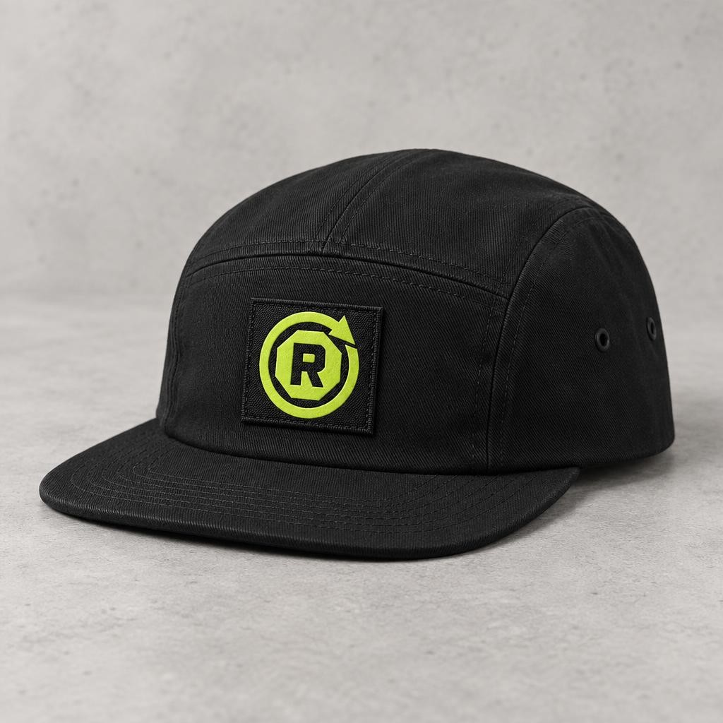 Casquette 5 pans noire, patch Respawn vert acide