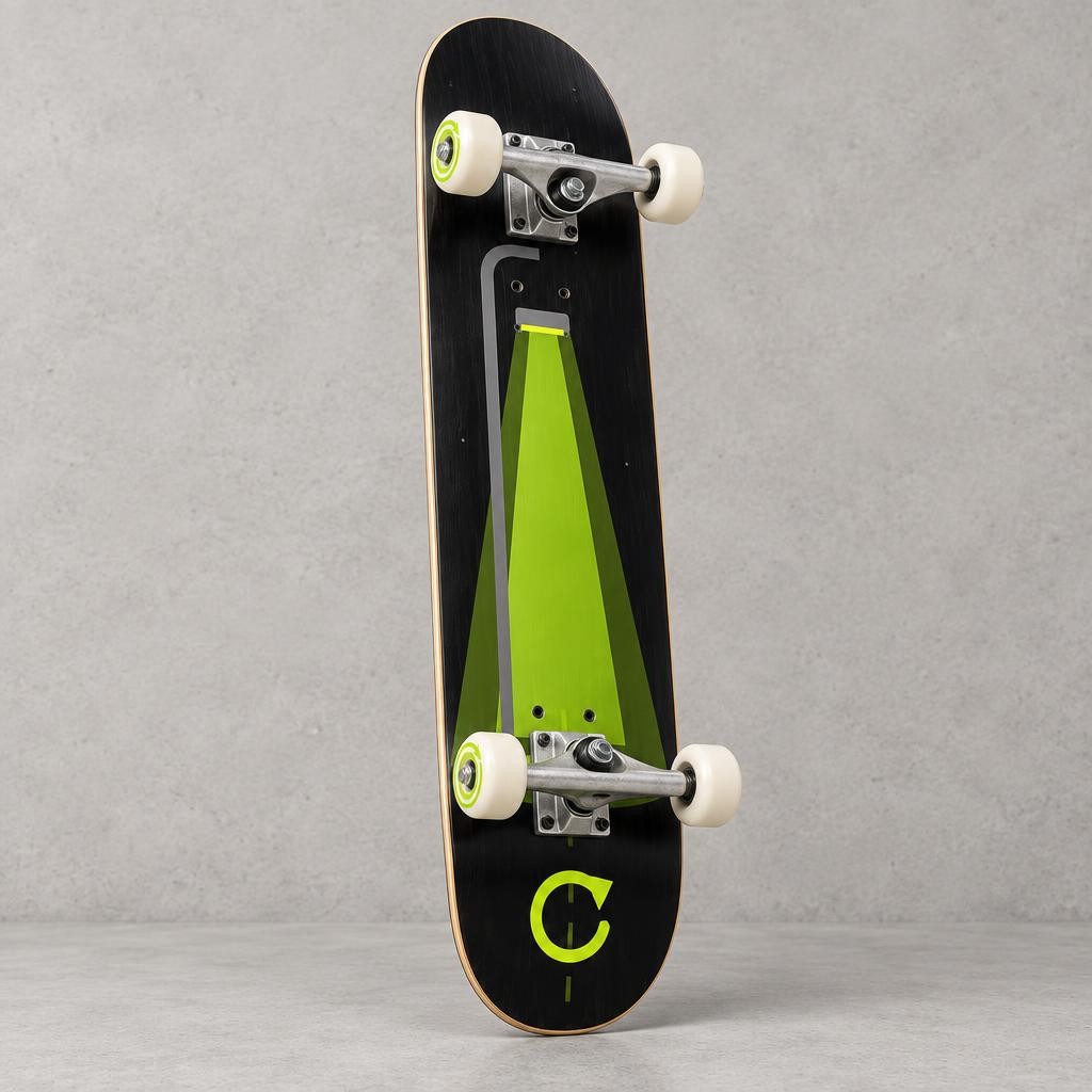 Skate complet Lampadaire monté : trucks alu et roues craie