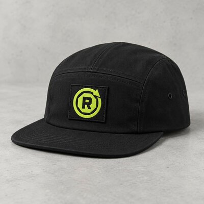 casquette-5-pans-noire-patch-fleche-respawn-vert-acide-packs