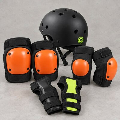 Kit protections Full Pad : casque, genouillères, coudières et protège-poignets