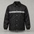 Veste coach noire à pressions, bande réfléchissante sur la poitrine