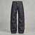 Jean baggy homme en denim brut indigo, surpiqûres dorées