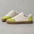 Sneakers skate basses Kickflip Lo, toile craie, renforts vert acide, semelle gomme