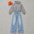 Look Night Session à plat : hoodie court gris, jean large et bonnet orange