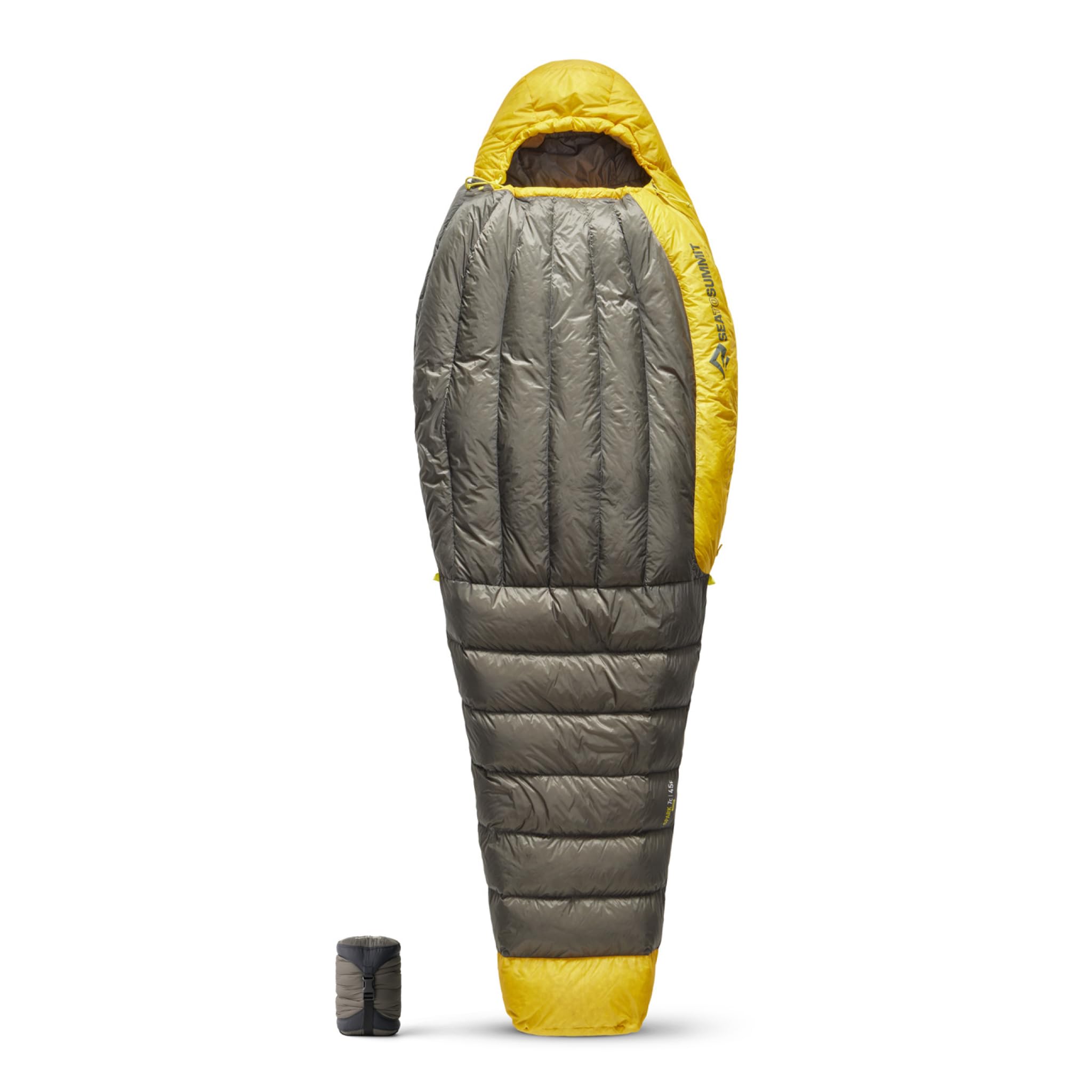 Sacco a pelo in piuma Sea to Summit Spark giallo a mummia