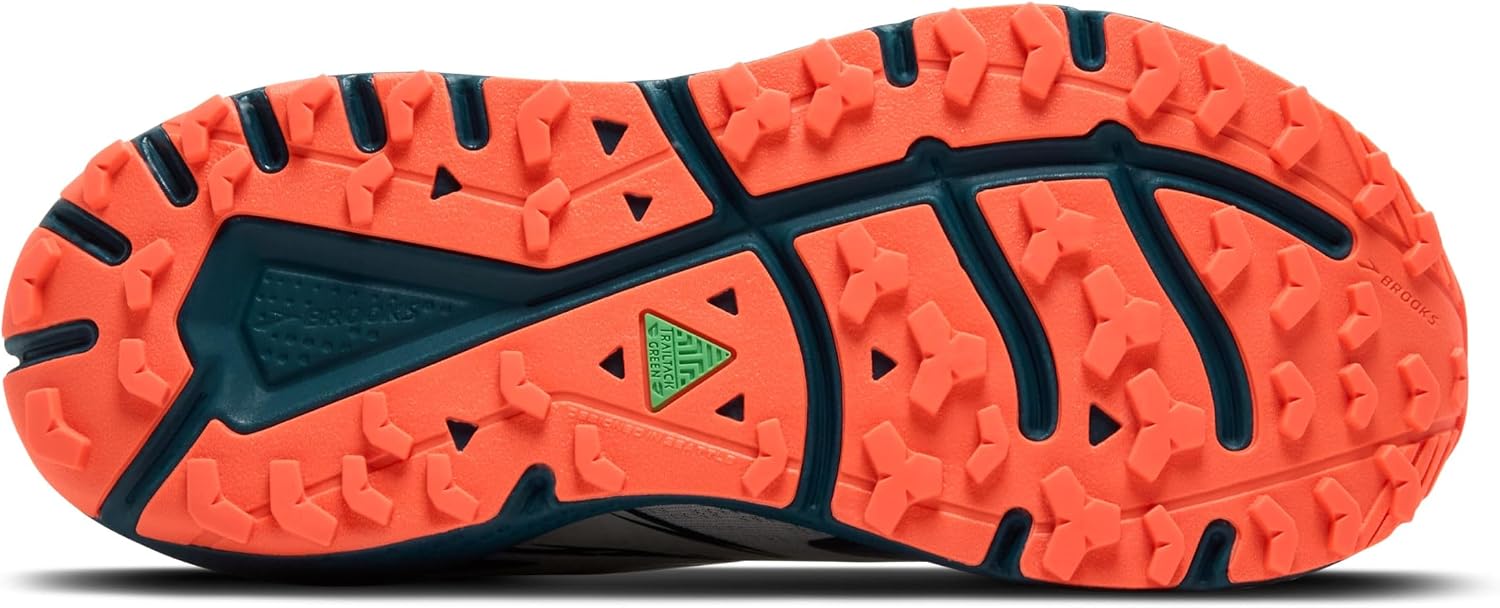 Suola TrailTack arancione e blu della Brooks Divide 5
