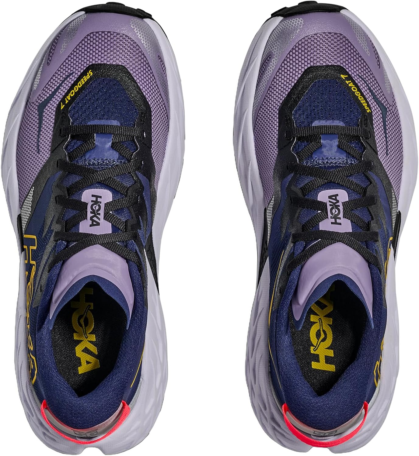 Coppia di HOKA Speedgoat 7 viola vista dallalto