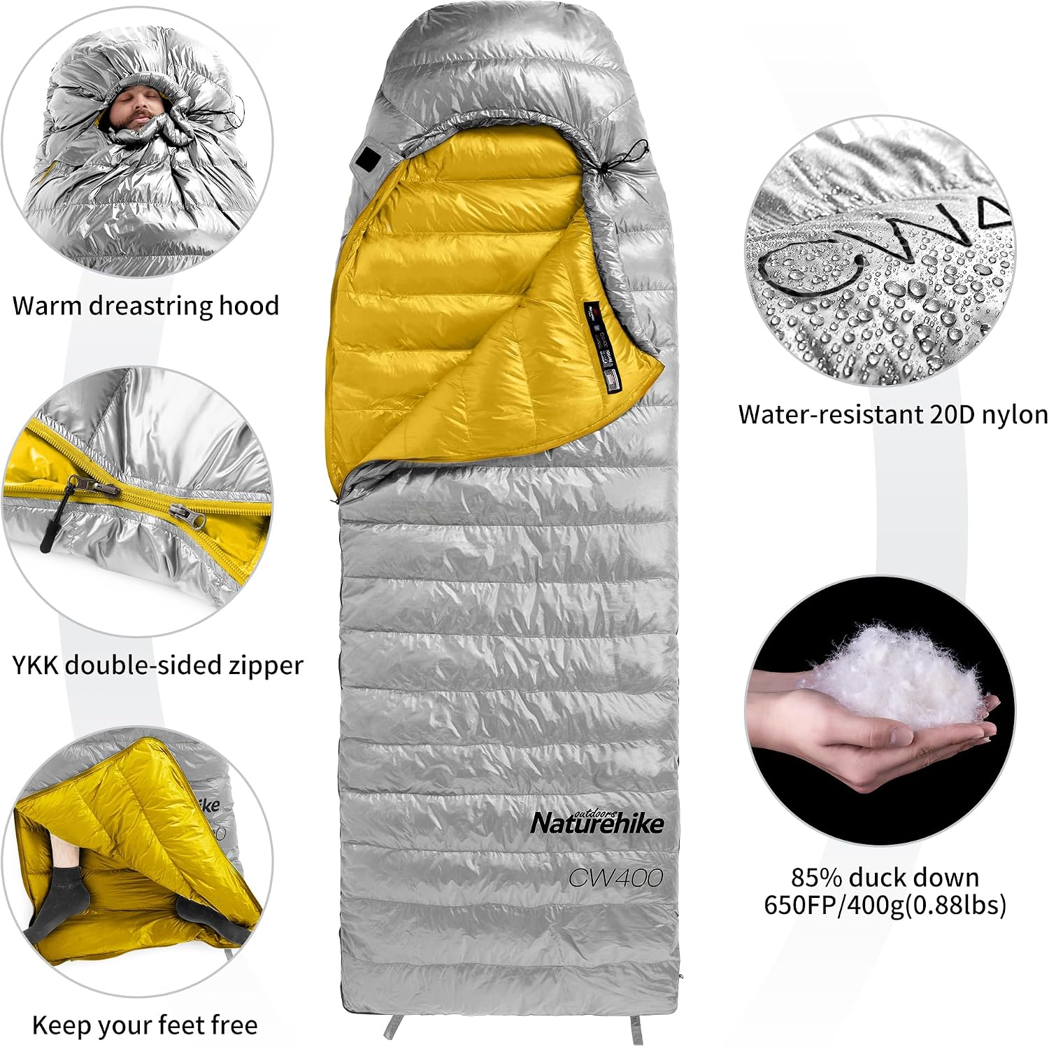 Sacco a pelo Naturehike CW, altra vista