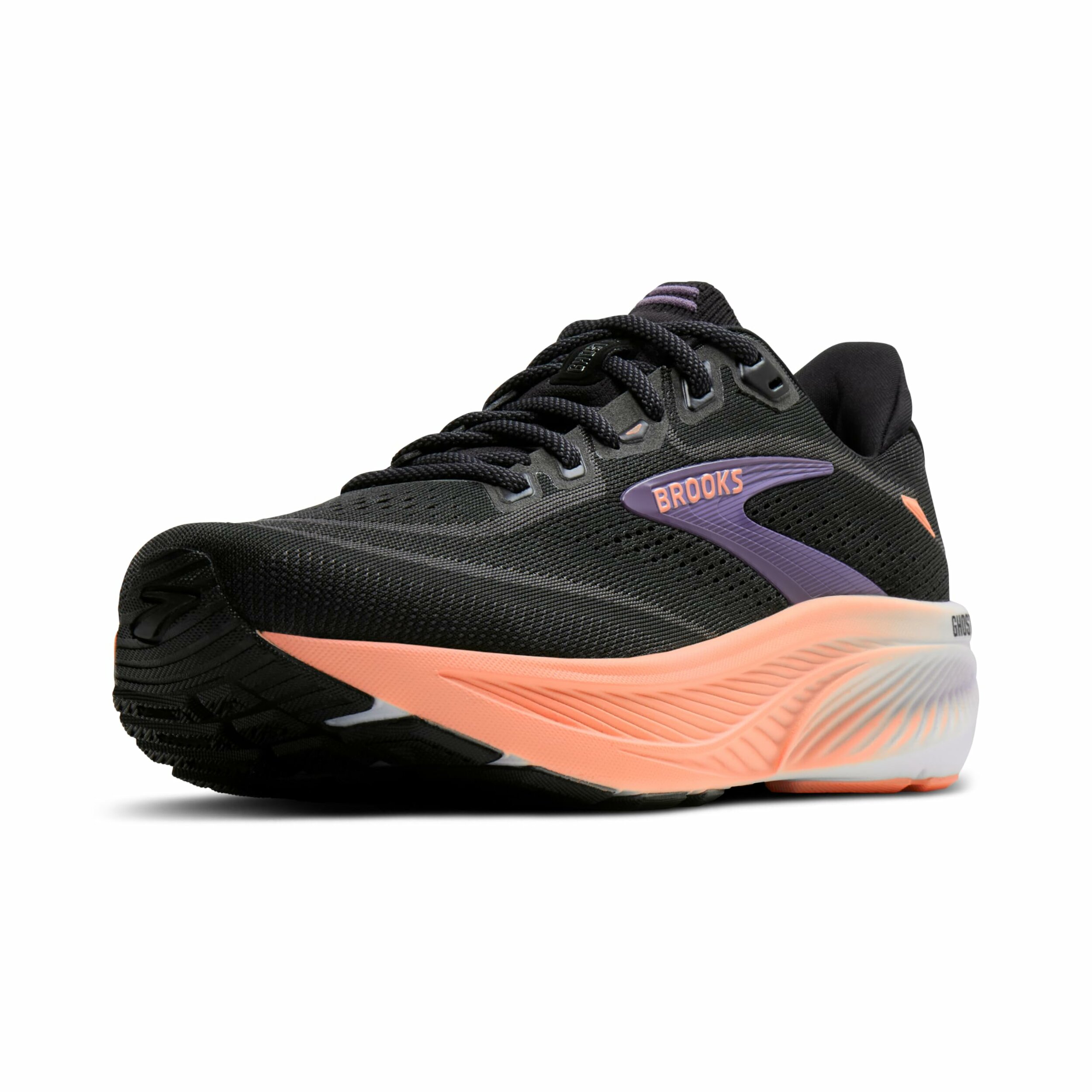 Scarpa running donna Brooks Ghost 18 nera vista di lato