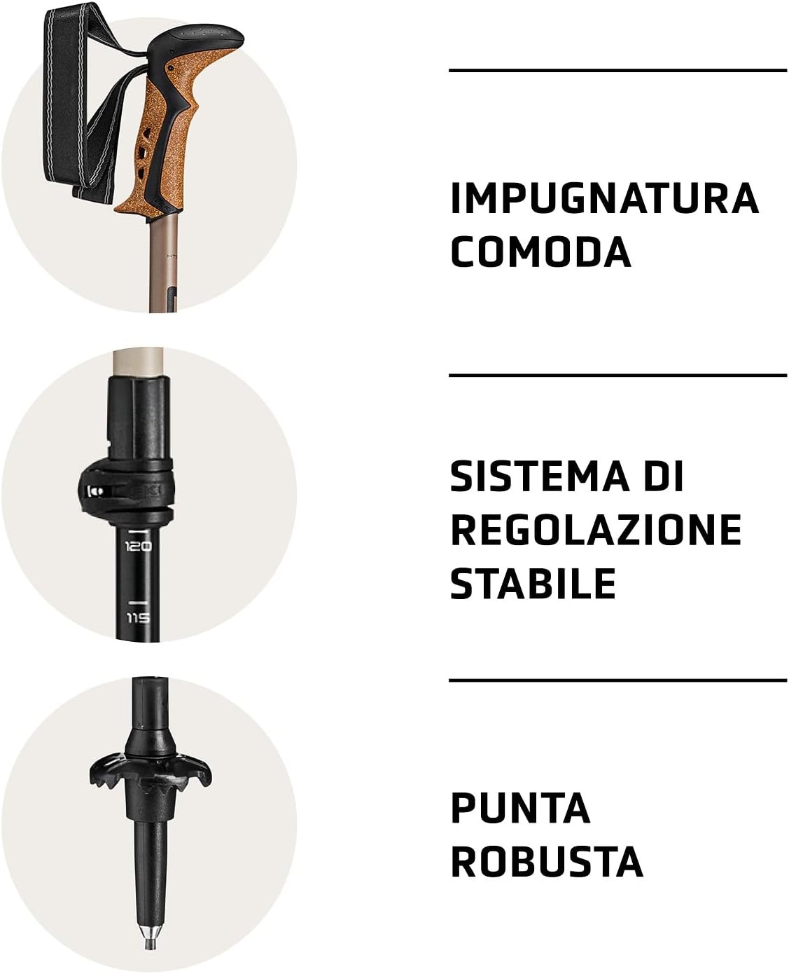 Bastoncini Leki Khumbu da unaltra angolazione