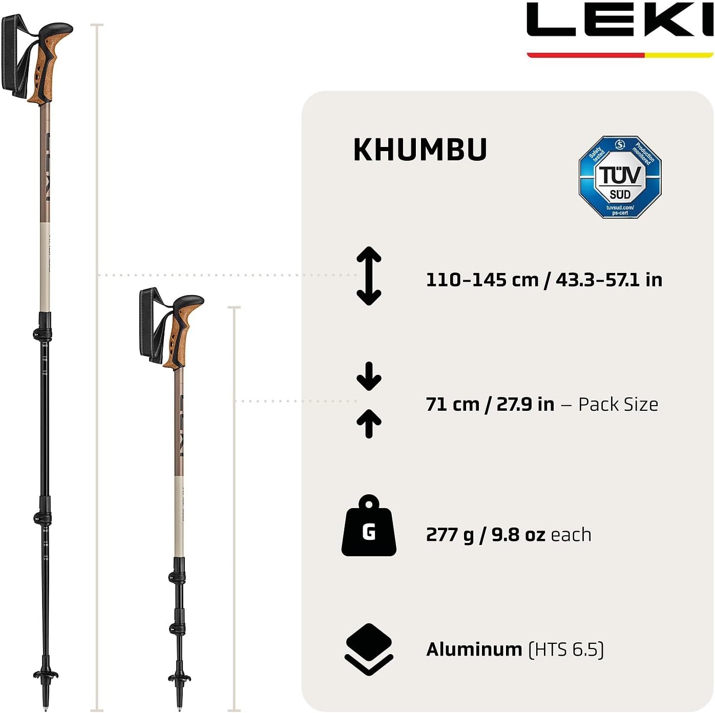 Dettaglio dei bastoncini telescopici Leki Khumbu