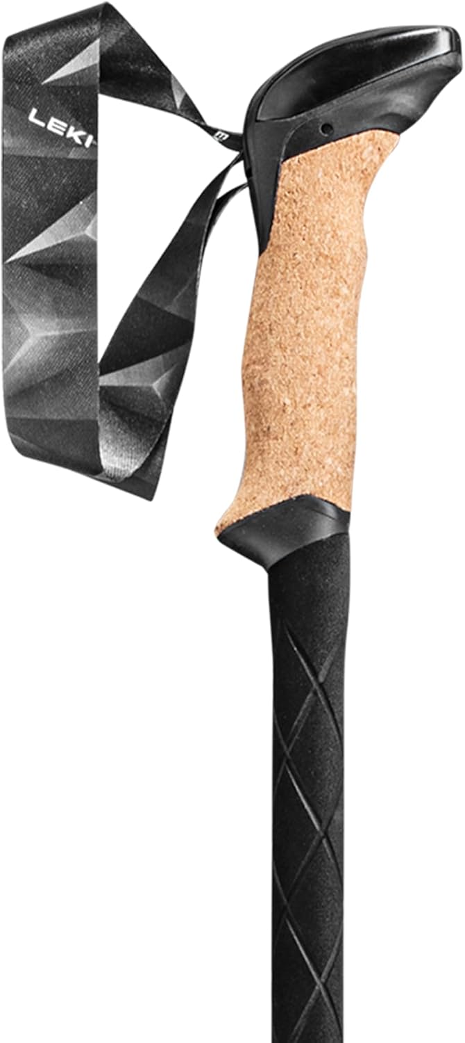 Particolare dei bastoncini telescopici Leki Black Series Carbon