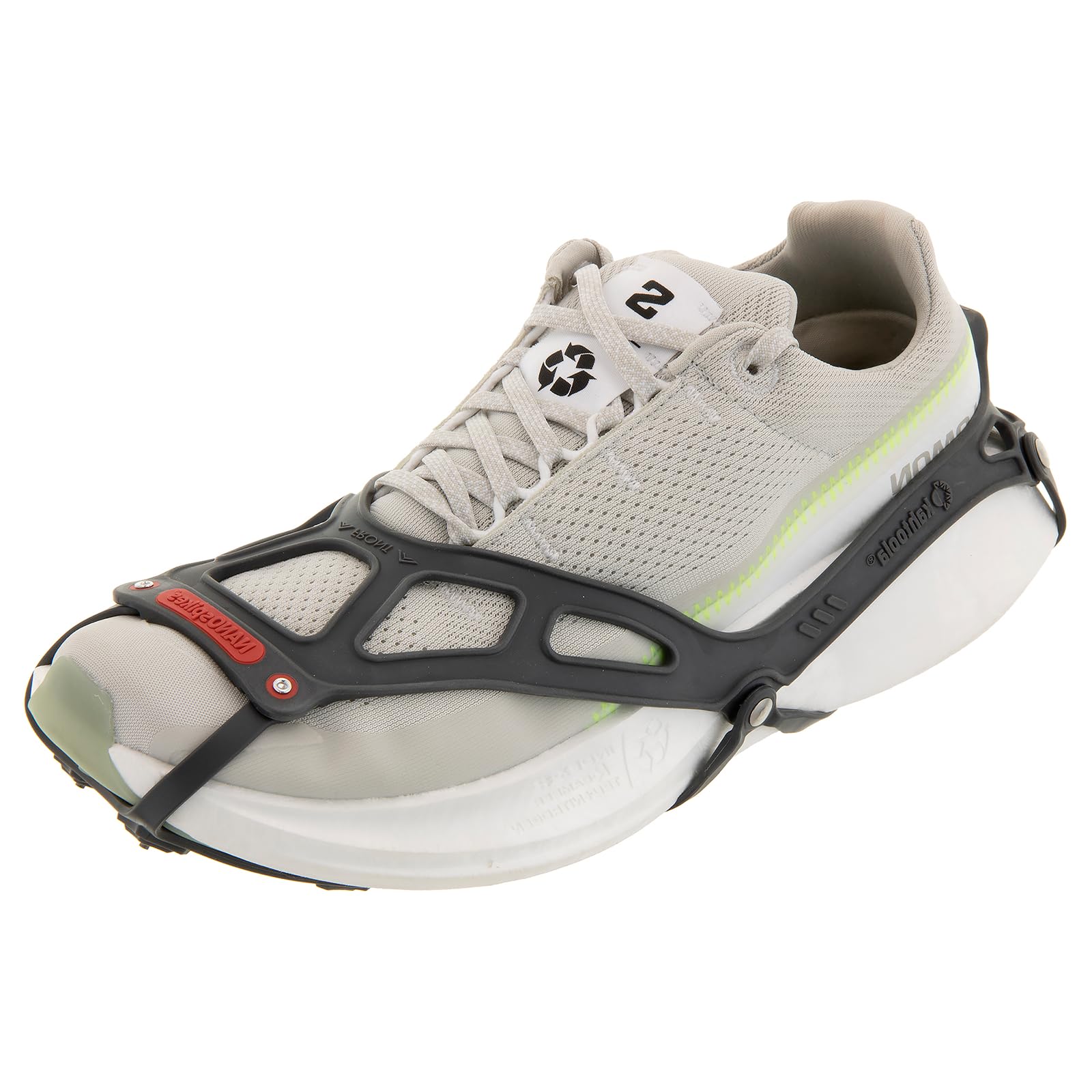 Ramponcini da corsa Kahtoola Nanospikes con imbracatura in elastomero