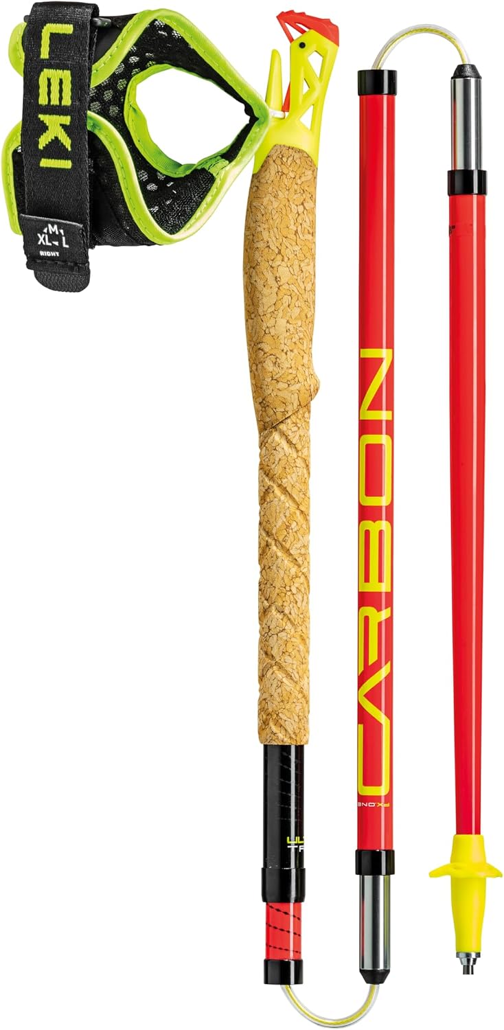 Bastoncino LEKI Ultratrail FX.One ripiegato con cinghia gialla