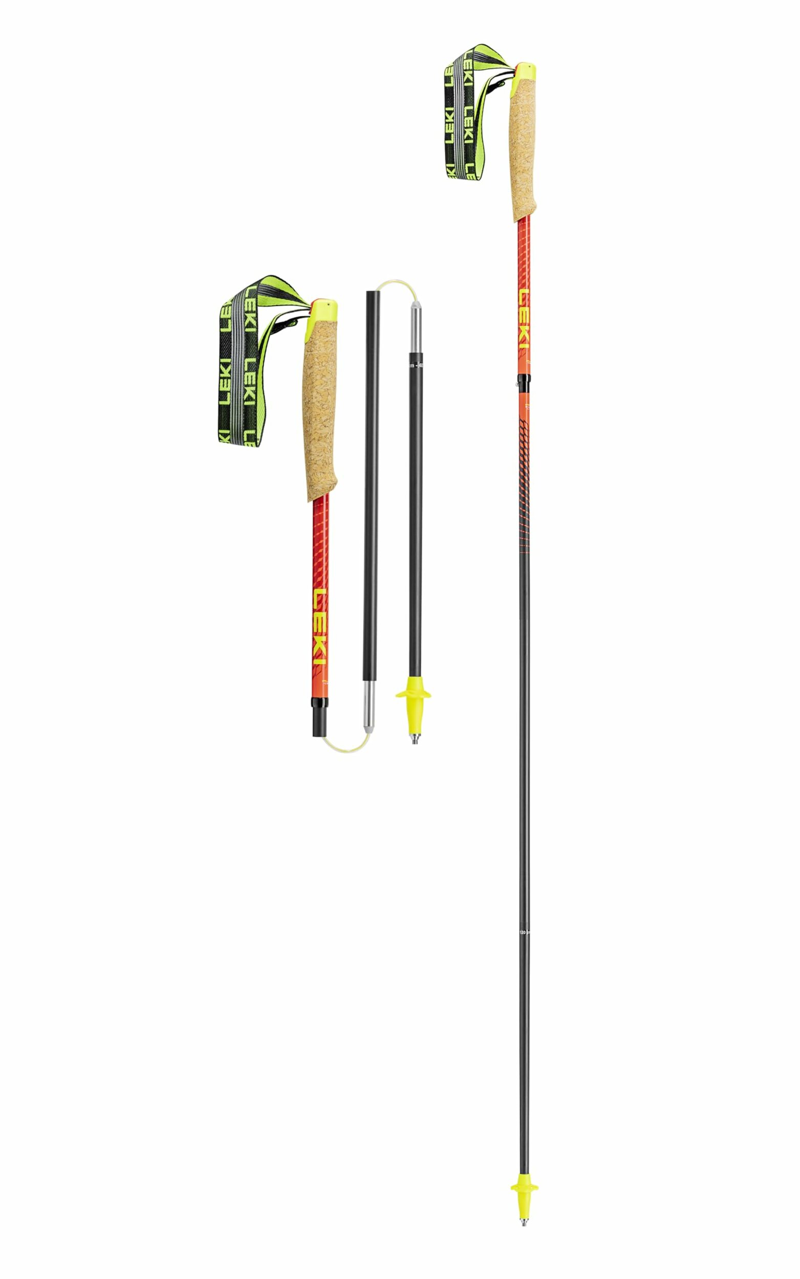 Bastoncini LEKI Neotrail Pro FX.One Superlite rossi aperti e ripiegati