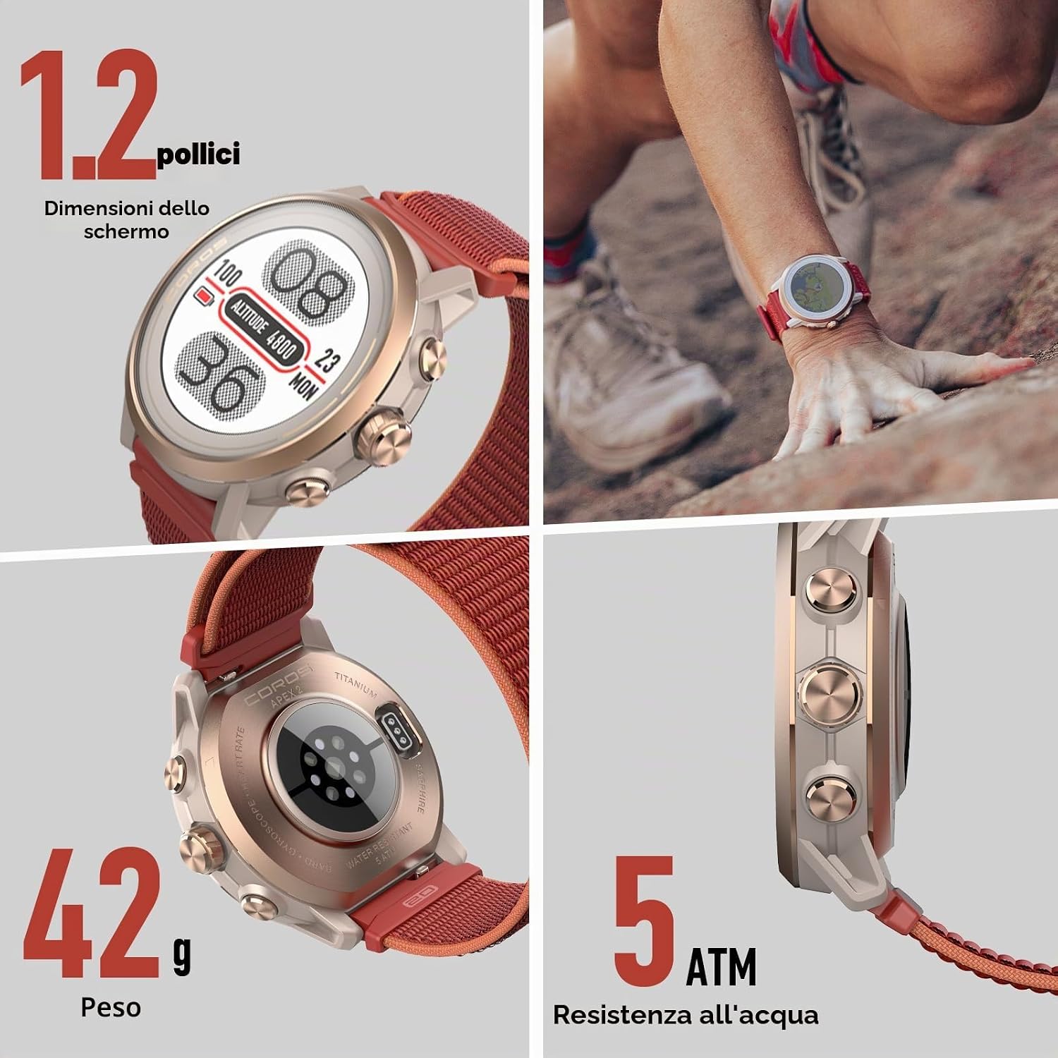 Dettaglio dellorologio COROS Apex 2