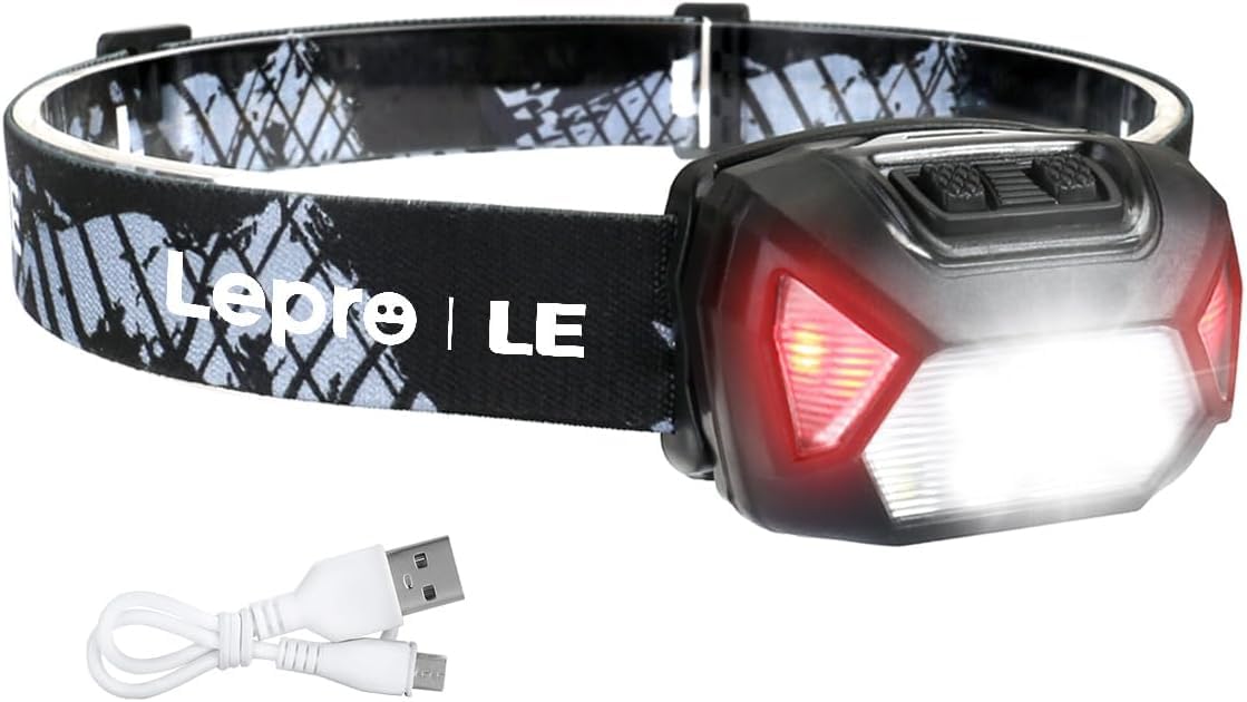 Lampada frontale ricaricabile Lepro D500 nera