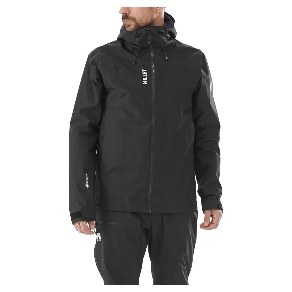 Uomo con giacca impermeabile Millet Seneca GTX nera