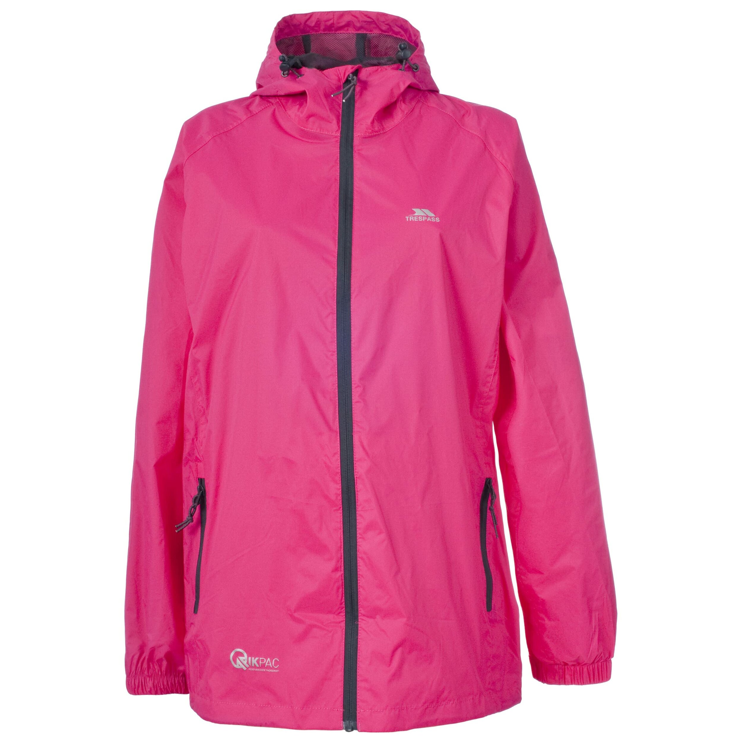Giacca impermeabile donna Trespass Qikpac rosa vista di fronte