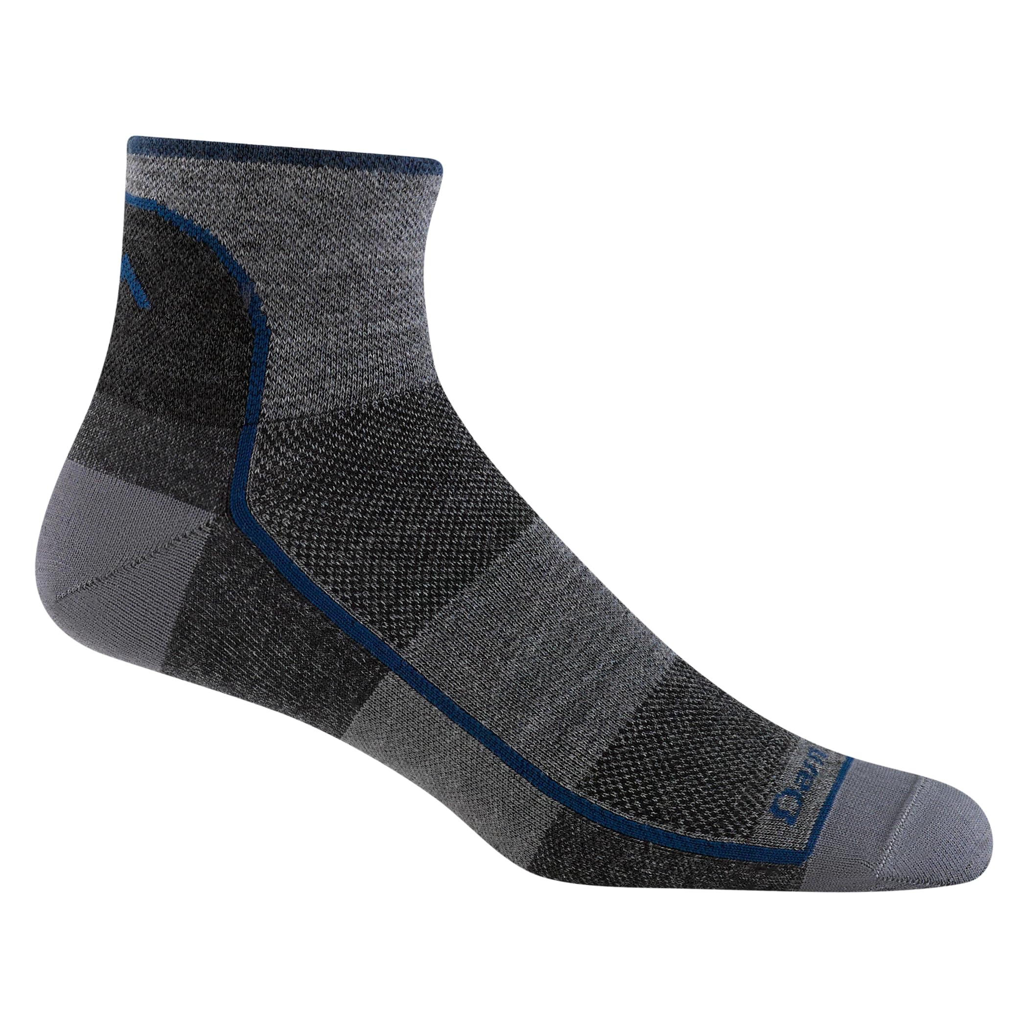 Calza da corsa Darn Tough 1715 grigio antracite vista di lato