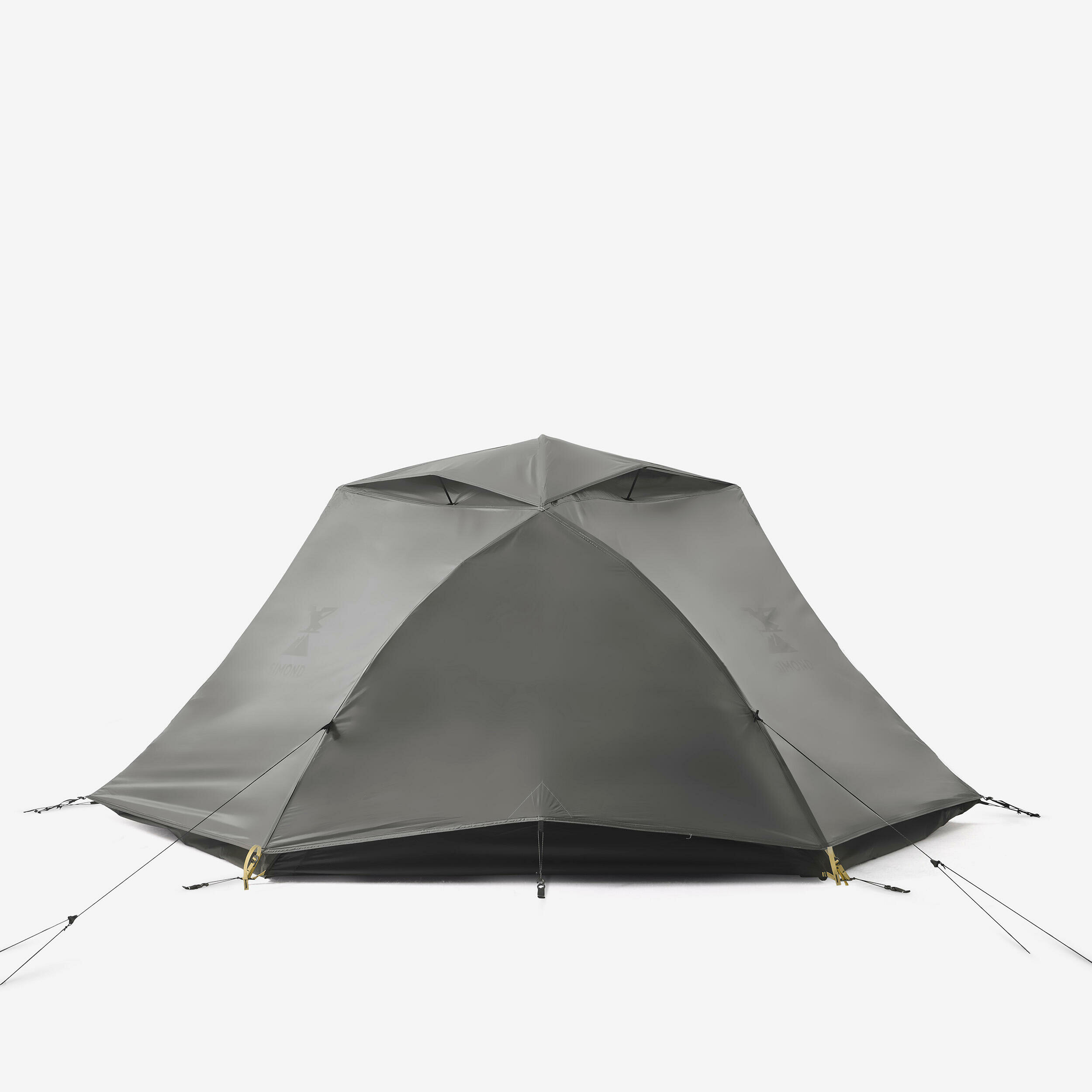 Tenda Simond MT900 2 posti chiusa e tesa con i tiranti