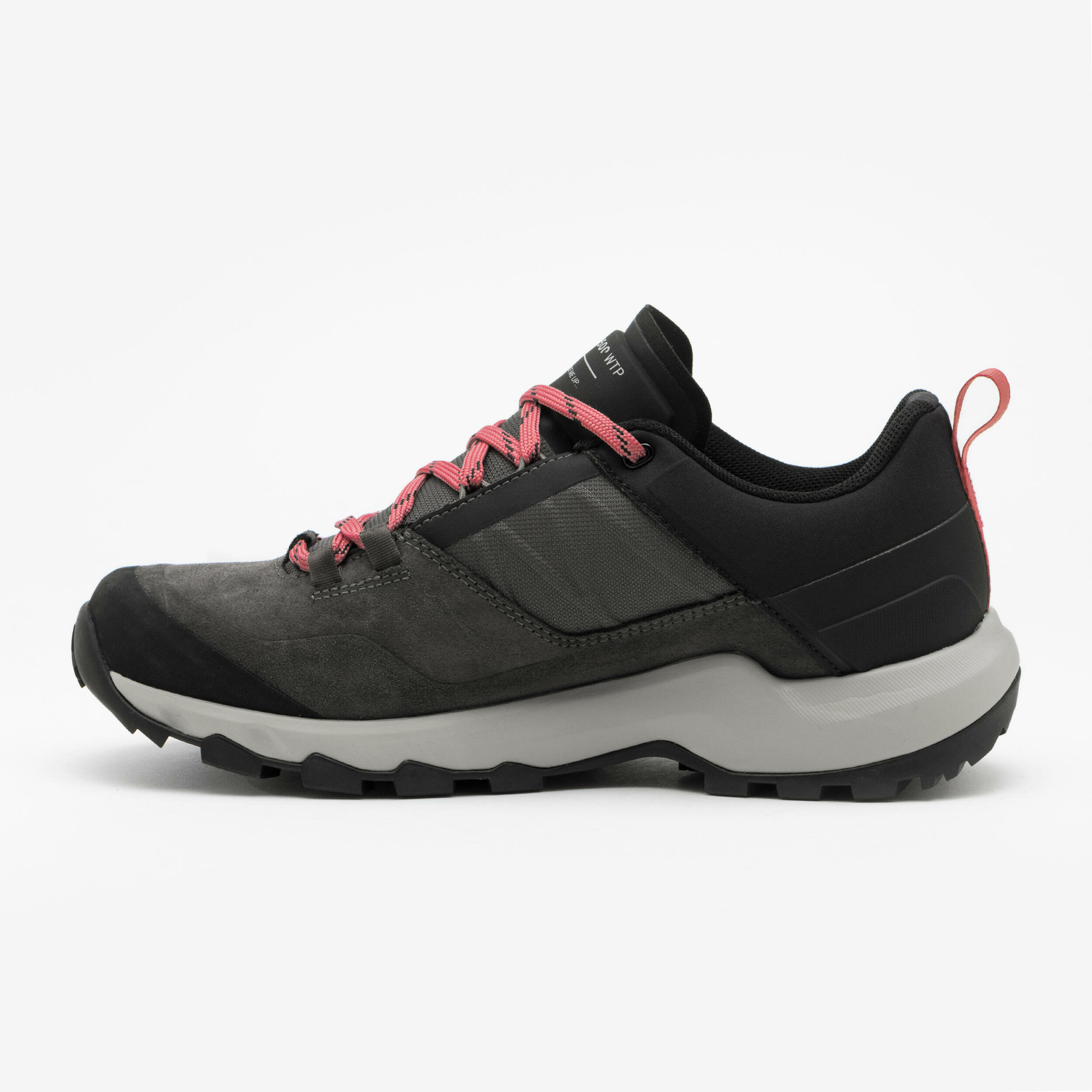 Scarpa da trekking donna Quechua MH500 Low vista dal lato interno con il tallone a destra