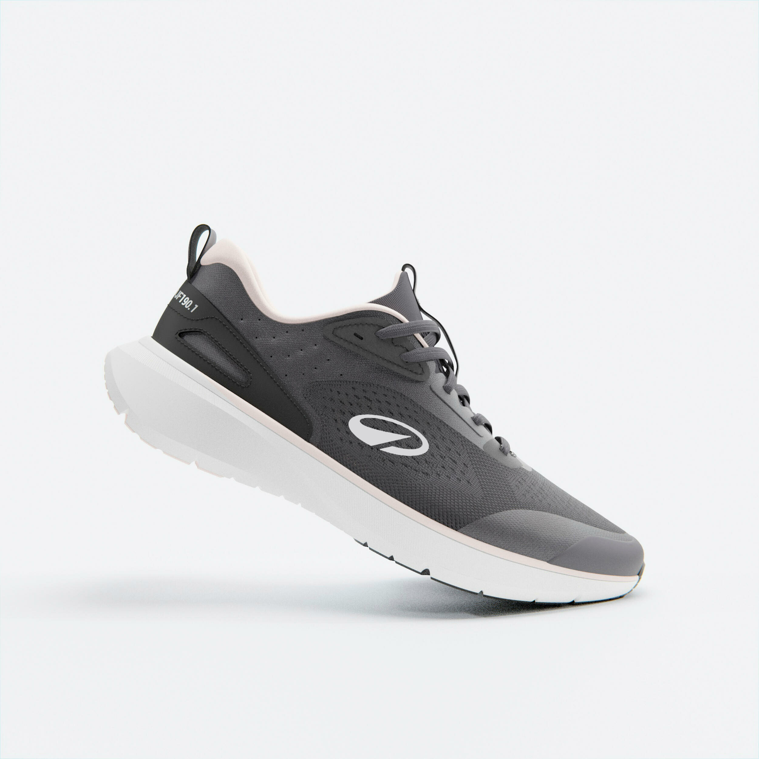 Scarpa Jogflow 190.1 sospesa in aria vista di tre quarti con lintersuola bianca