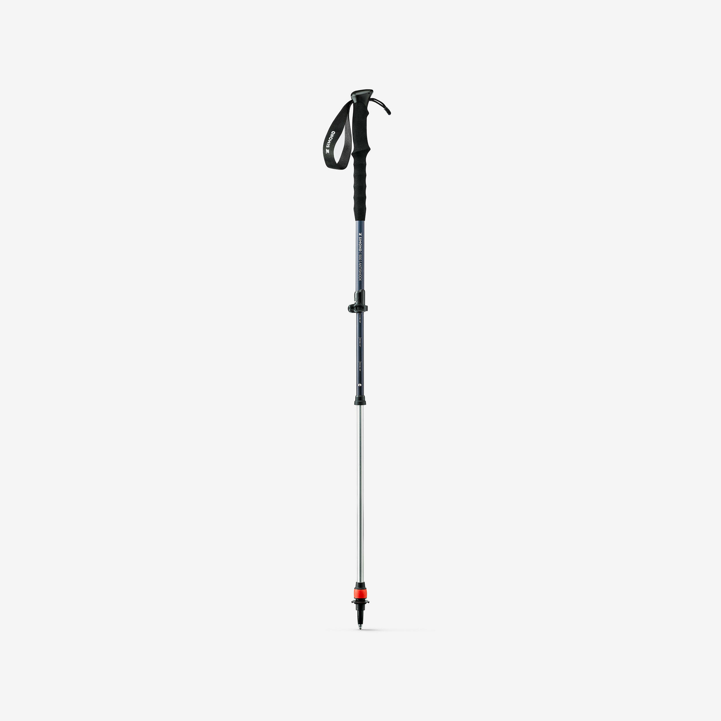 Bastoncino telescopico Simond MT500 Antishock allungato del tutto, visto per intero